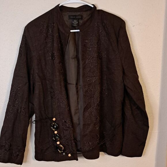 SilkLand brown jacket size 14 - Picture 1 of 3